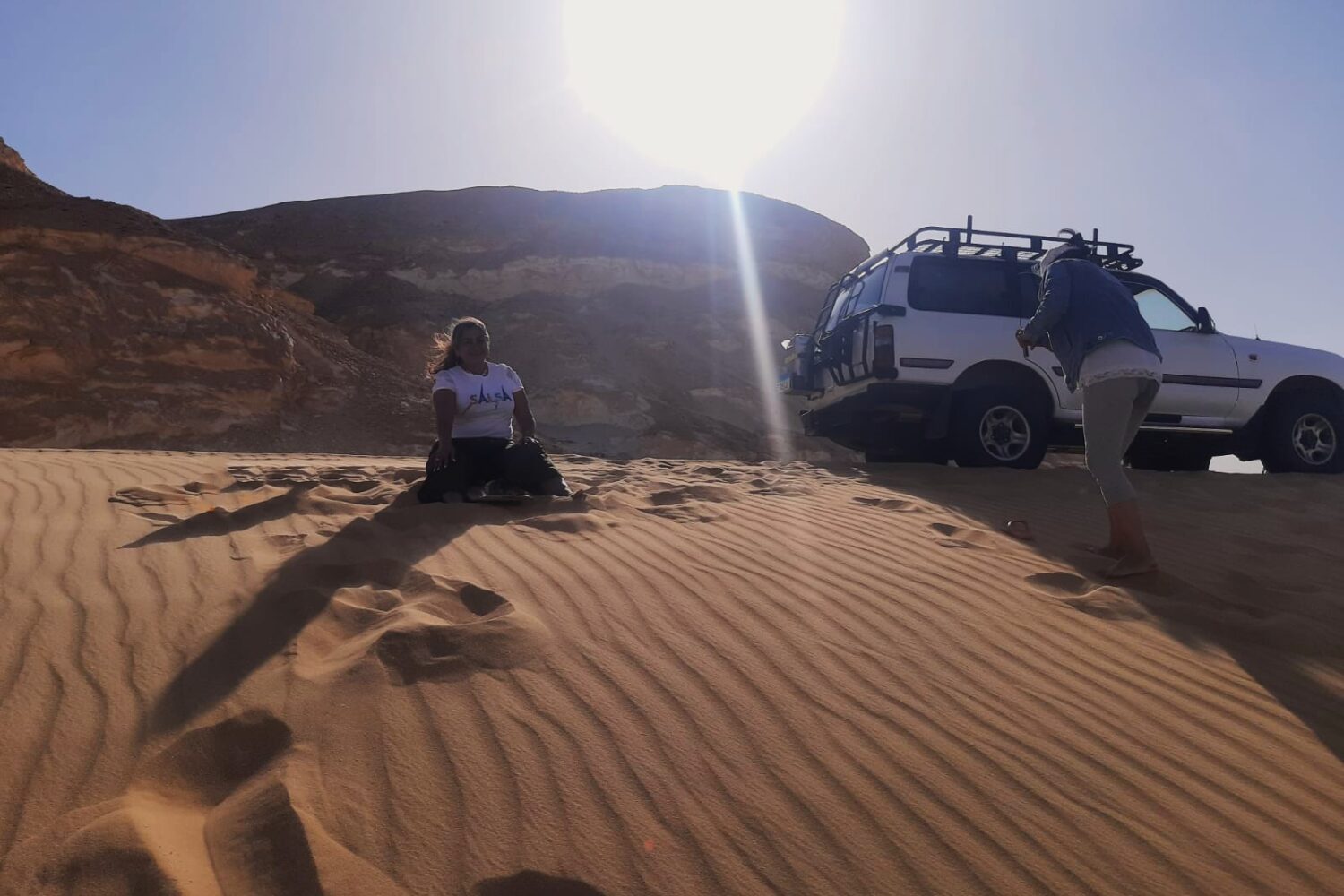 white and black desert tour